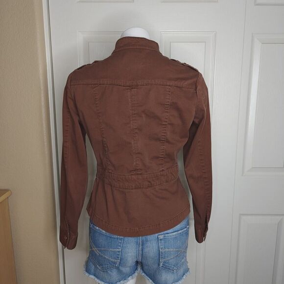 George stretch snap button military jacket sz 8 - Picture 3 of 6